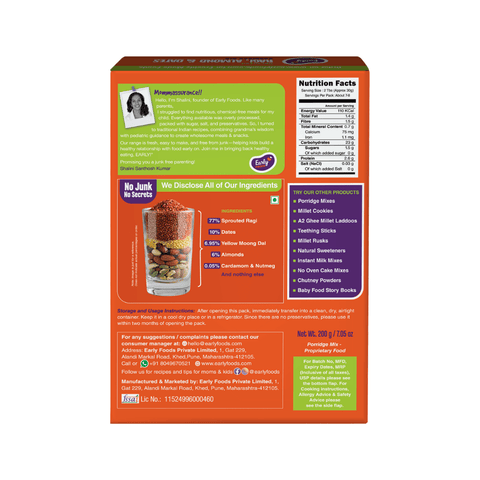 Sprouted Ragi Almond Date Porridge Mix