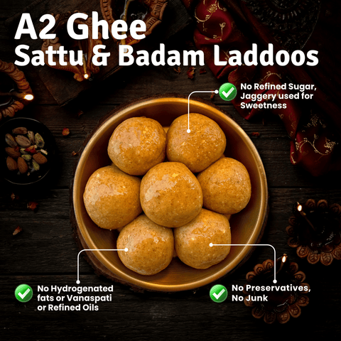 Diwali Methai Masti 2 Laddoos Combo(Sathu Badam & Jowar Choco chip)