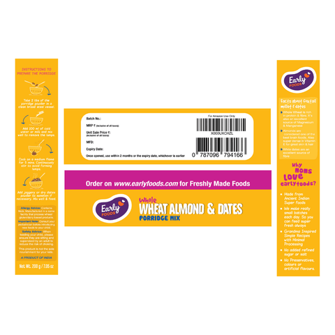 Whole Wheat Almond Date Porridge Mix