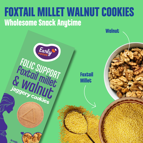 Walnut & Foxtail Millet Jaggery Cookies